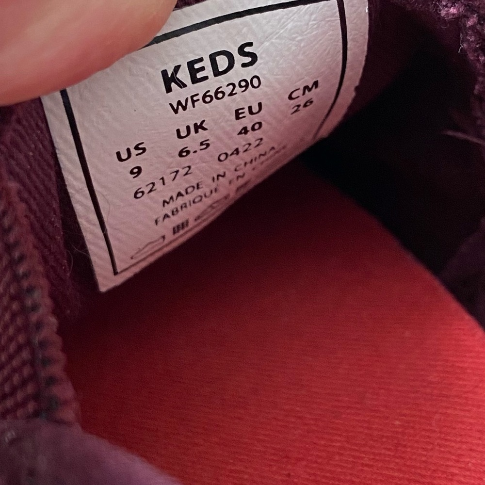 Women’s Keds Burgundy Canvas Shoes - Picture 6 of 7